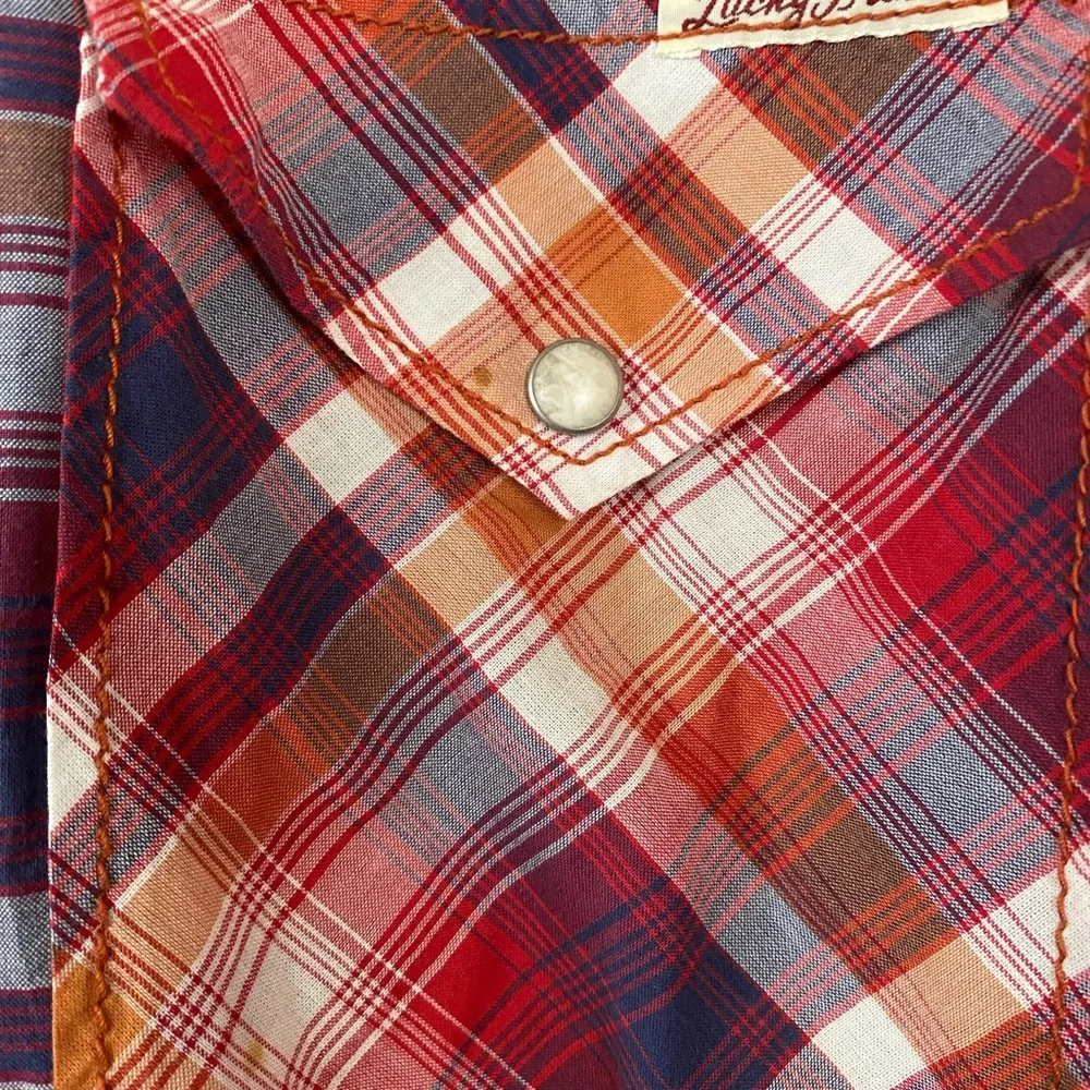 Lucky Brand Men’s Distinctive Western Red Button Down Shirt Size XL - Picture 6 of 11